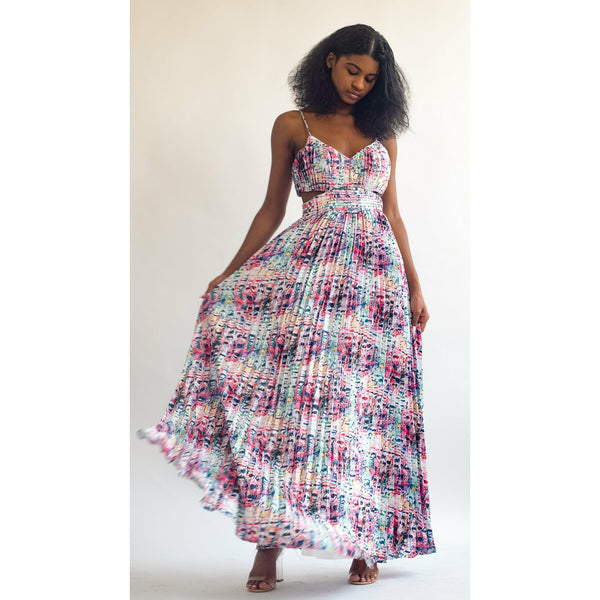 Ria Multi-Print Side Cut Dress